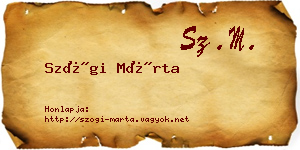 Szögi Márta névjegykártya