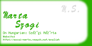 marta szogi business card